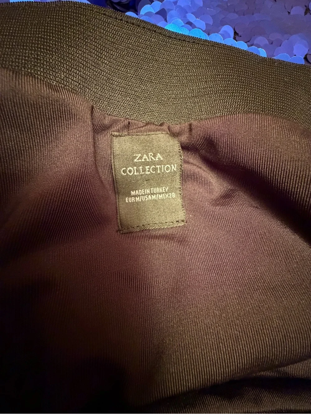 Zara Blue Sequin Mini Skirt Size M Party Club